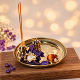 Om Engraved Pooja Thali With 5 Items