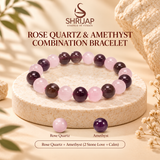 Rose Quartz & Amethyst Combination Bracelet – 8 MM