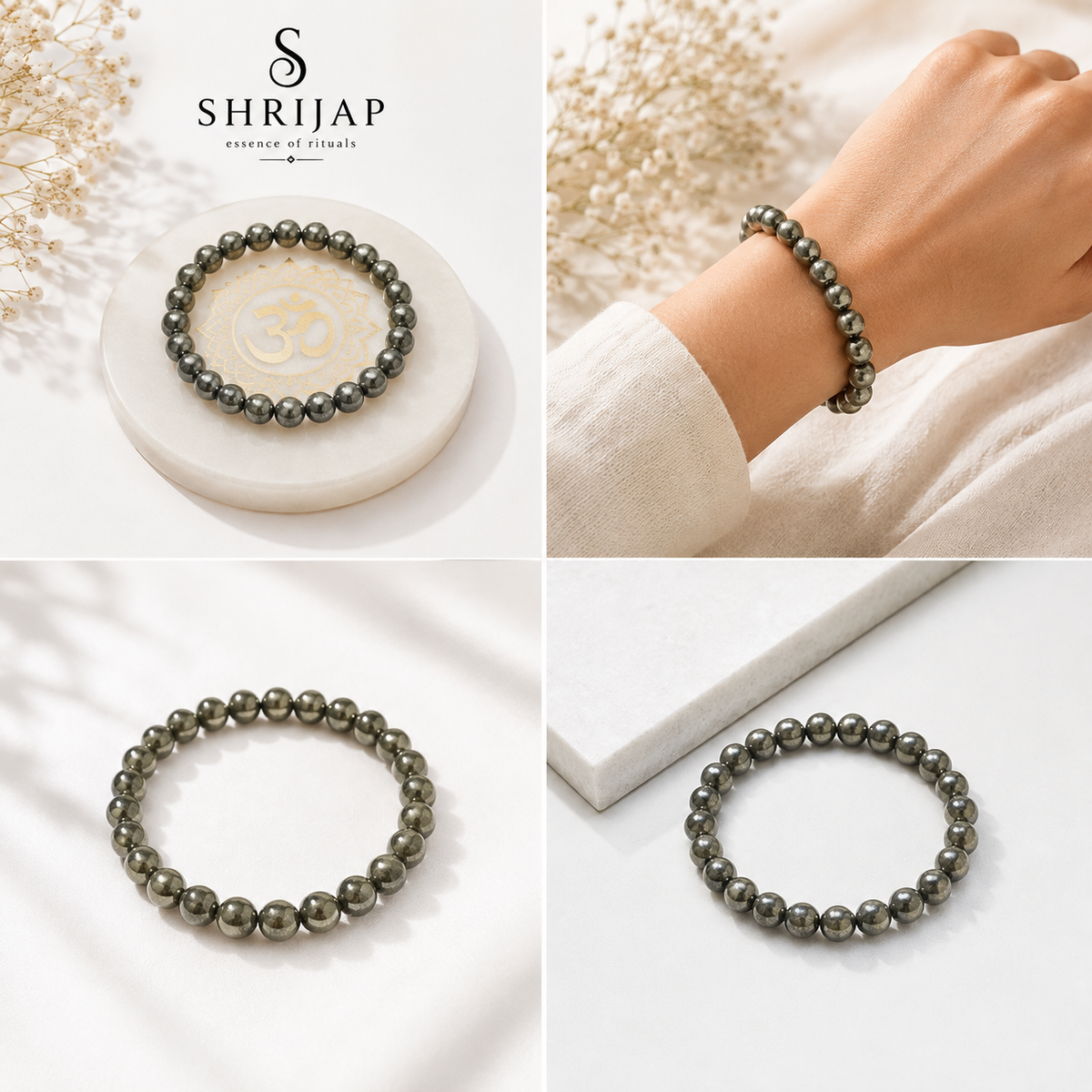 Natural Pyrite Bracelet – 8 MM
