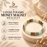 5 Stone Pyramid Money Magnet Bracelet