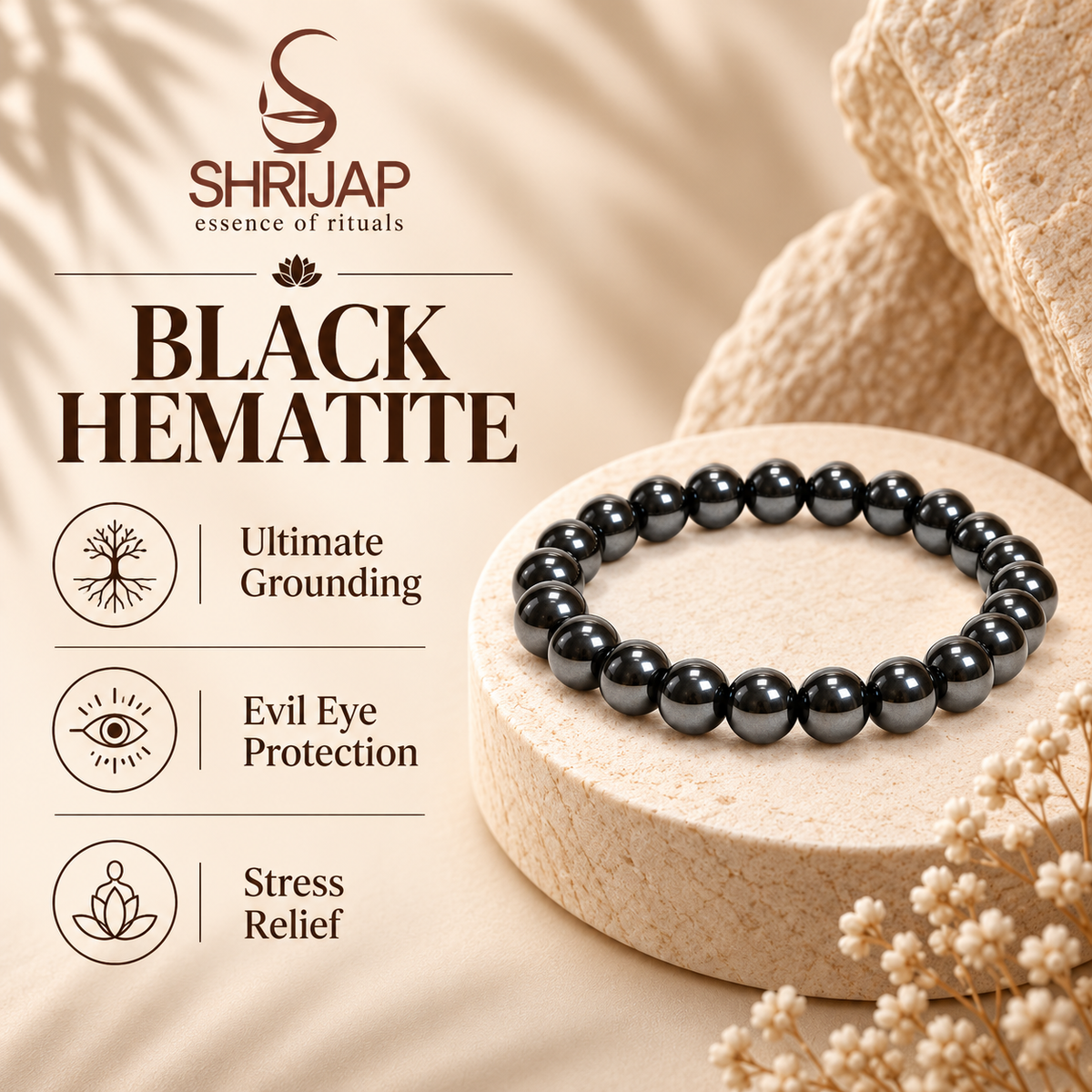 Black Hematite Bracelet – 8 MM
