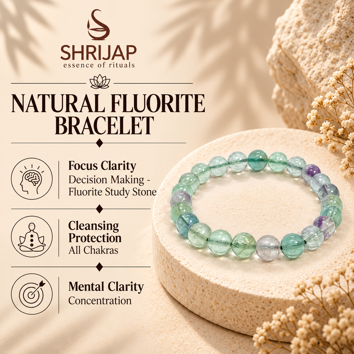 Natural Fluorite Bracelet 8 MM