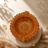 Round Traditional Terracotta Diya – Classic