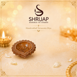 Rangoli Carved Terracotta Diya – Classic