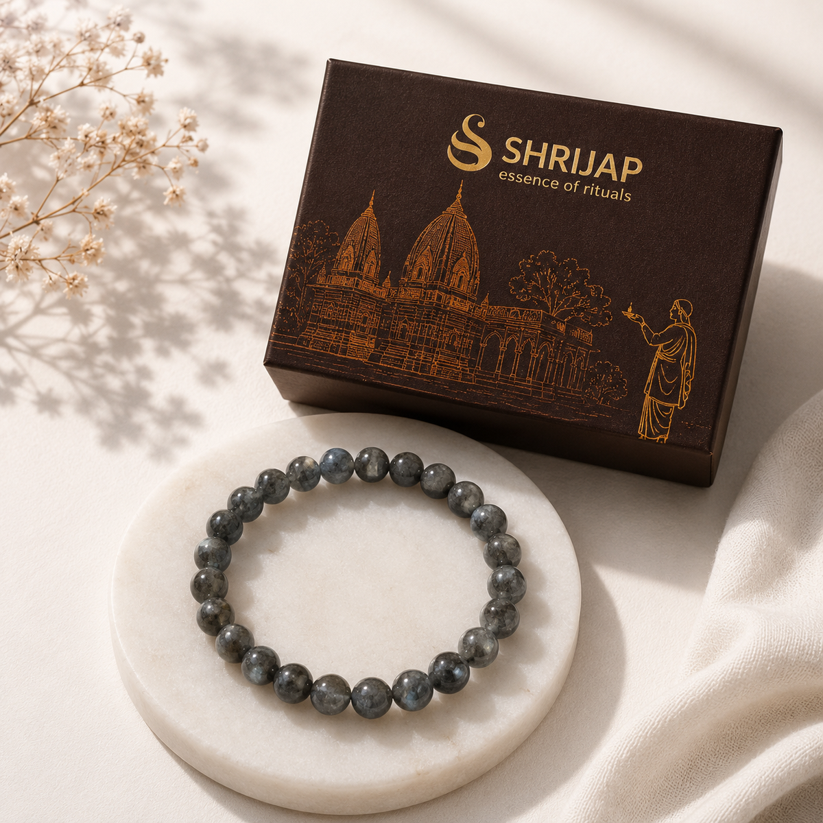 Natural Larvikite Bracelet – 8 MM
