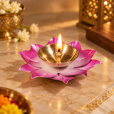 Sunflower Akhand Coloured Diya Big
