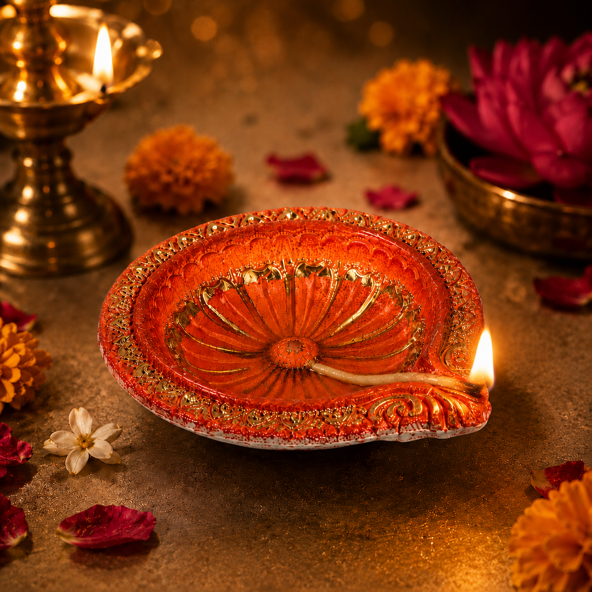 Decorative Painted Traditional Big Diya