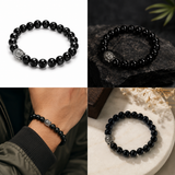 Natural Black Tourmaline Buddha Bracelet – 8 MM