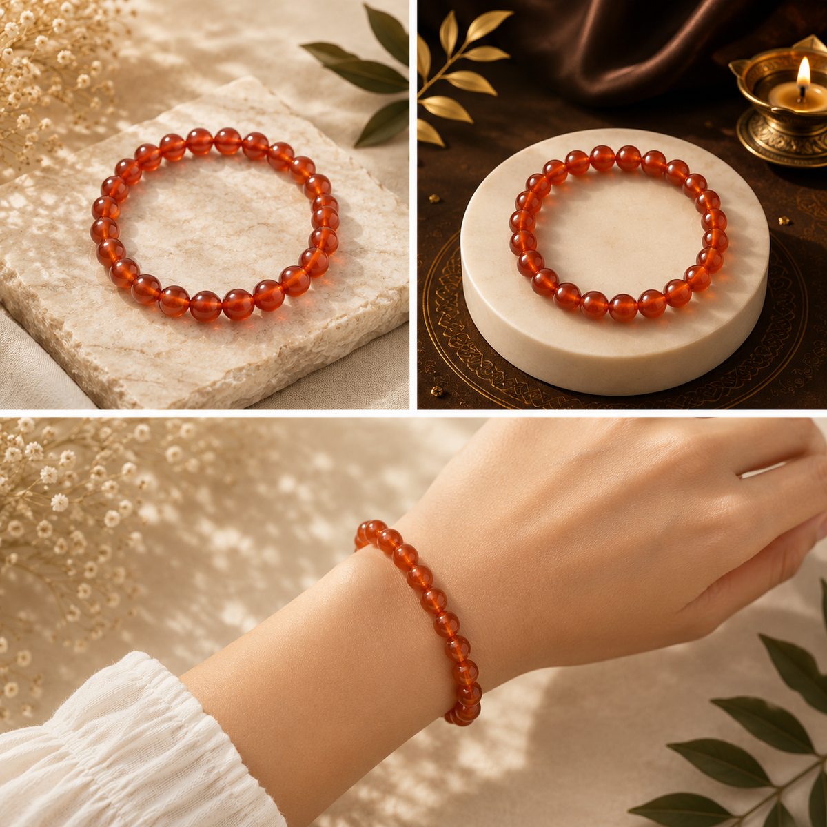 Natural Red Carnelian Bracelet – 8 MM