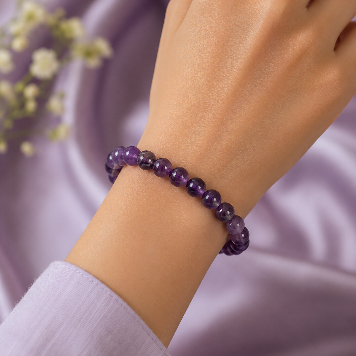 Natural Amethyst Bracelet – 8 MM