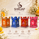 Handpainted Tulsi Pot Shape Terracotta Diya – Floral
