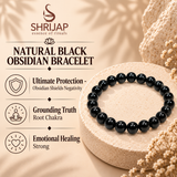 Natural Black Obsidian Bracelet – 8 MM