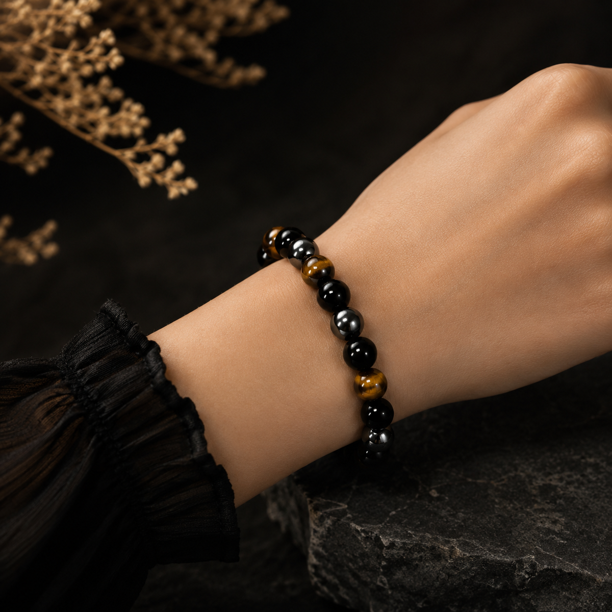 Natural Triple Protection Bracelet – 8 MM