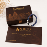 Natural Lapis Lazuli White Stone Harmony with Hematite Bracelet