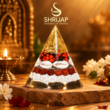 Dhanyog Gold Lakshmi Protection Cone – Gomti Chakra Rudraksha Red Gunja