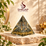 Dhanyog Black Tourmaline Tree of Life Pyramid with Copper Coil
