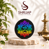 Black Tourmaline Chakra Plate – Om Mandala