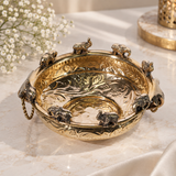 Elephant Embossed Brass Urli Big
