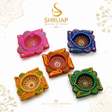 Handpainted Lotus Terracotta Diya – Floral