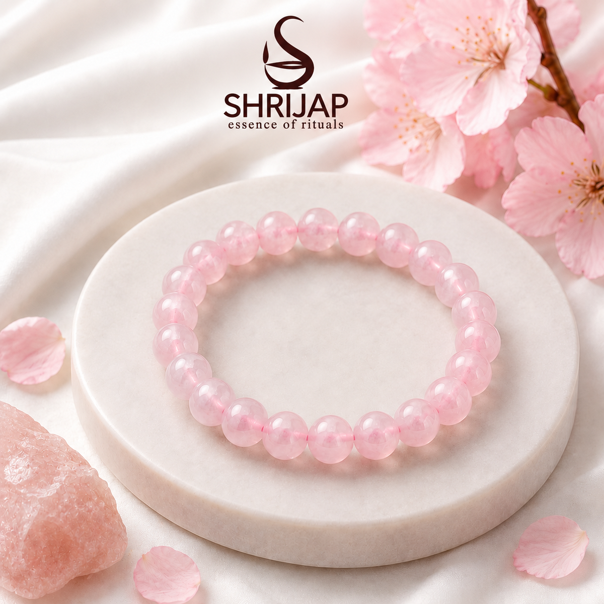 Natural Rose Quartz Bracelet – 8 MM