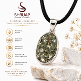 Natural Pyrite Druzy Pendant – Silver Plated Oval Bezel
