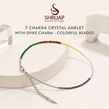 7 Chakra Crystal Anklet with Spike Charm – Colourful Beaded