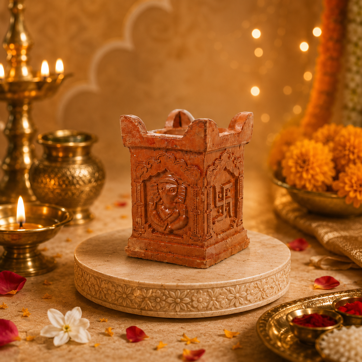 Tulsi Pot Shape Terracotta Diya – Classic