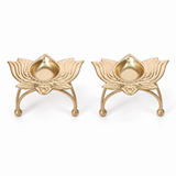 Tripod Lotus Brass Diya