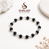 Natural Karungali Silver Plated Bracelet – 6 MM