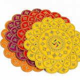 Velvet Swastik Puja Aasan with Jari Work – 16x16 Inch