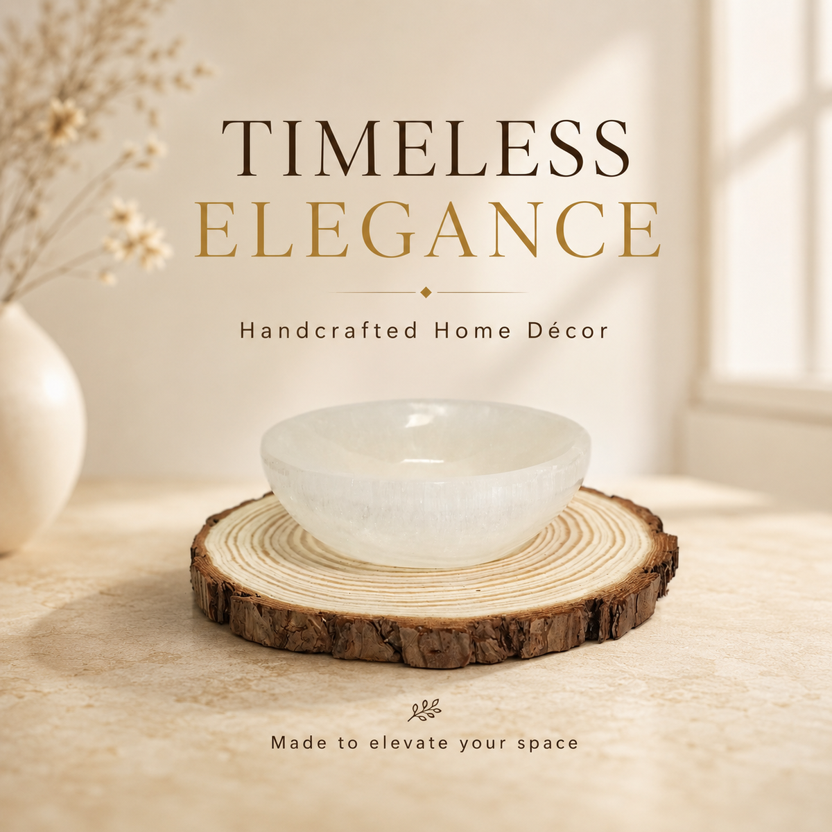 Selenite Bowl – Round Smooth