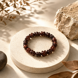 Natural Carved Red Wood Lotus Bead Bracelet – 12 MM