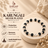 Natural Karungali Silver Plated Bracelet – 8 MM