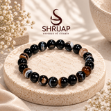Natural Black Sardonyx Agate Bracelet – Sulemani Hakik – 8 MM