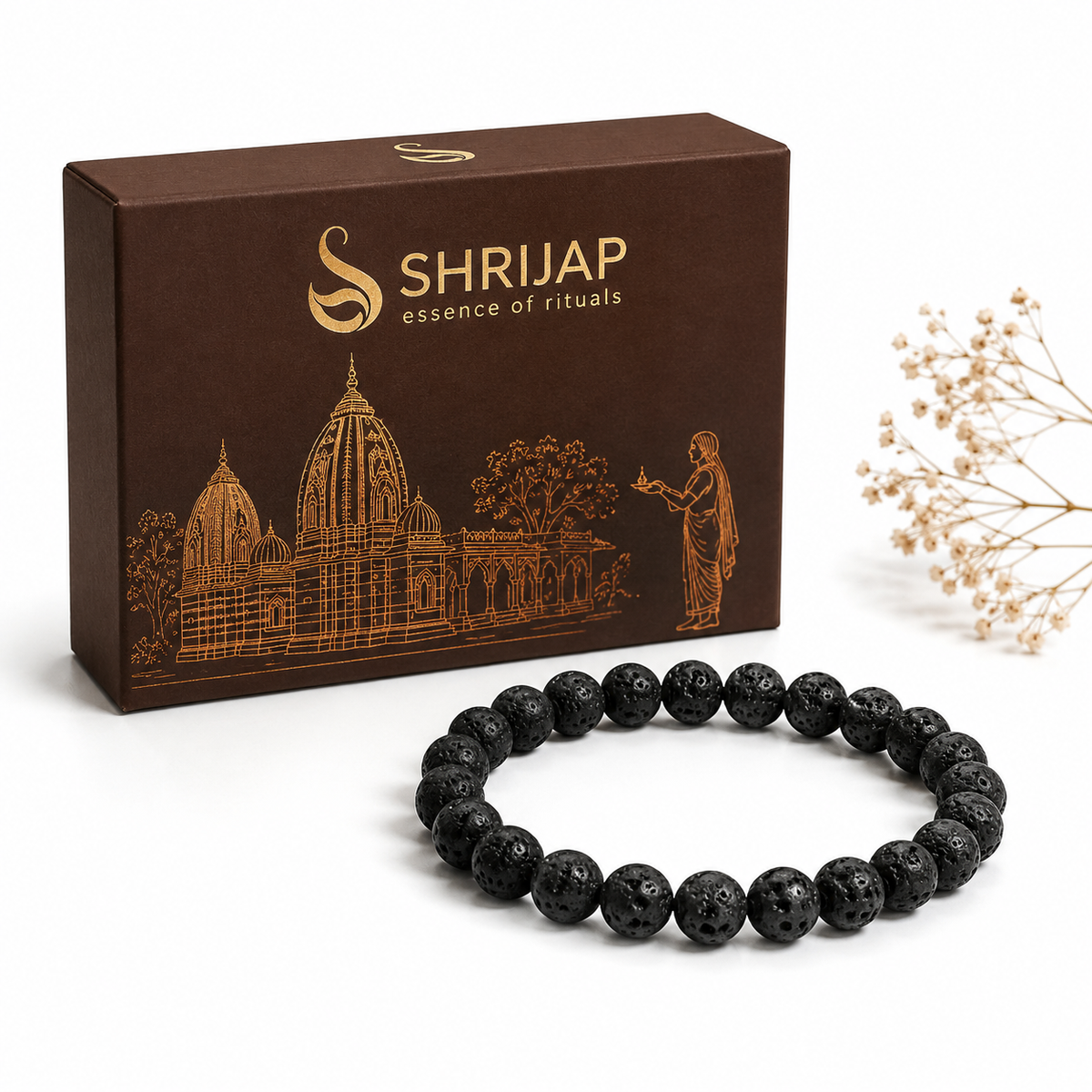 Natural Black Lava Stone Bracelet – 8 MM