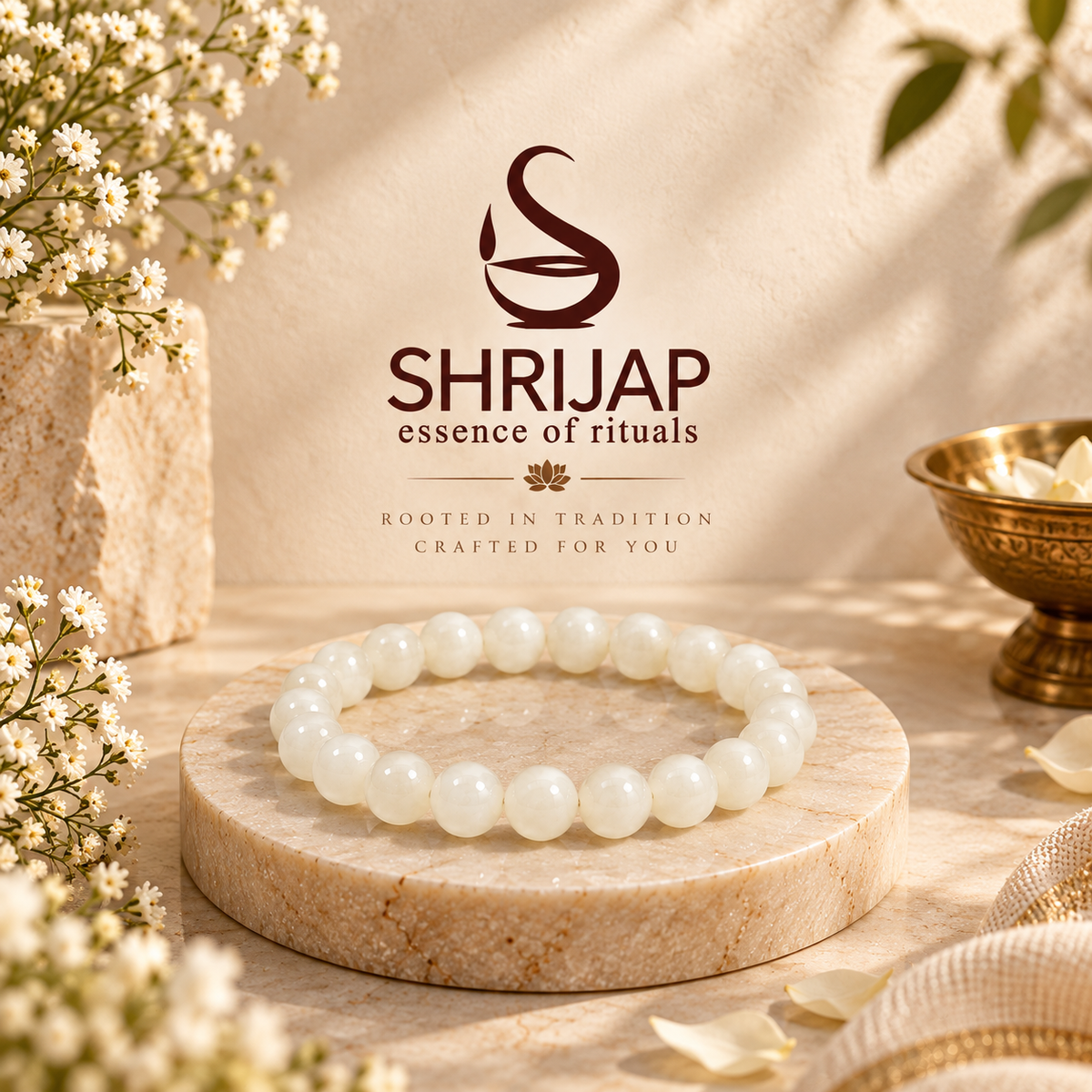 Natural White Moonstone Bracelet – 8 MM