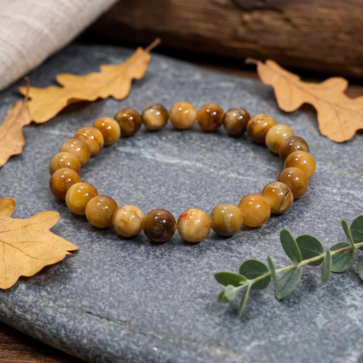 Natural Yellow Cat Eye Bracelet – 8 MM