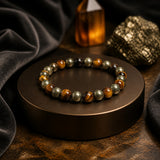 Tiger Eye & Pyramid Combination Bracelet – 8 MM