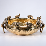 Elephant Embossed Brass Urli Big