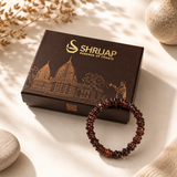 Natural Carved Red Wood Lotus Bead Bracelet – 12 MM