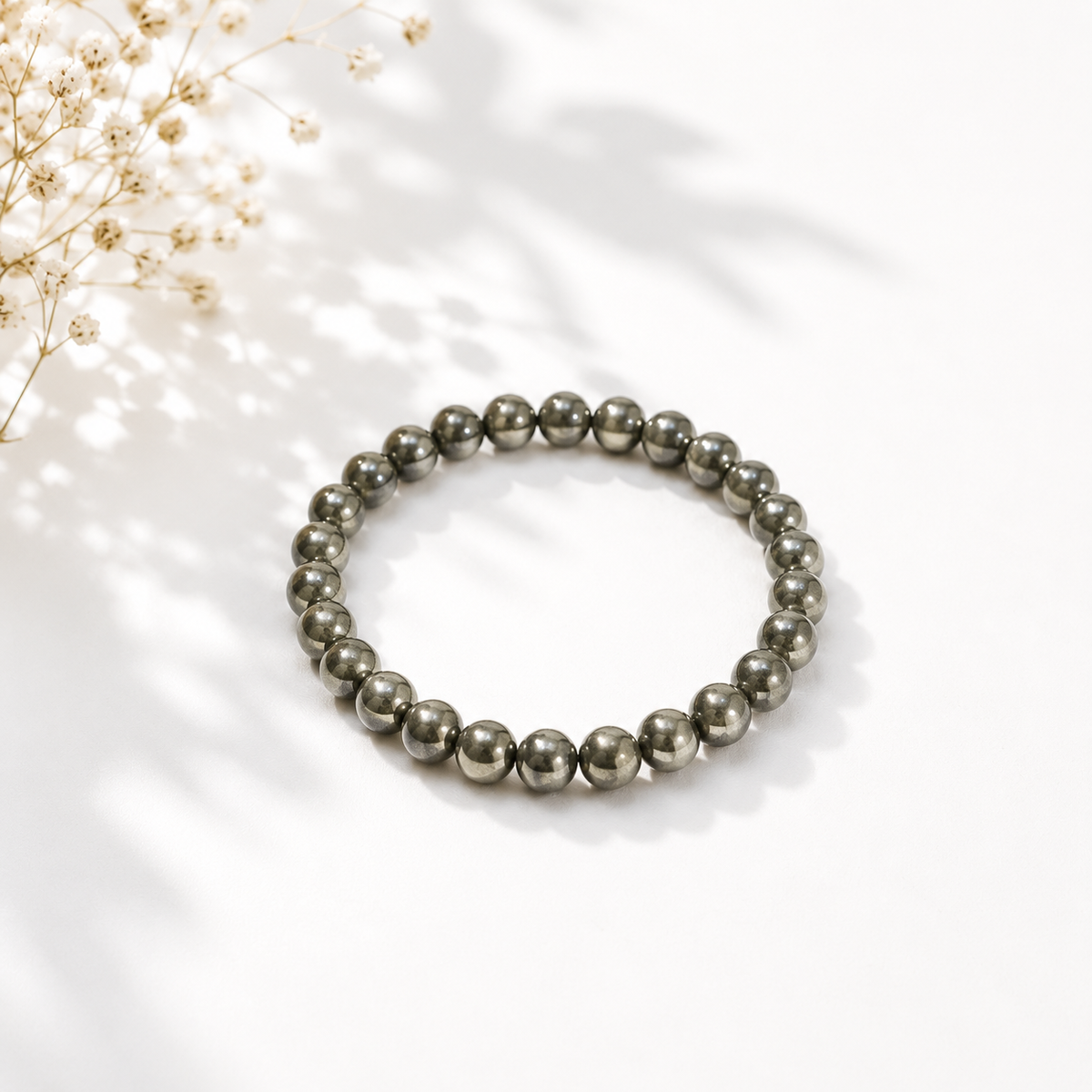 Natural Pyrite Bracelet – 8 MM