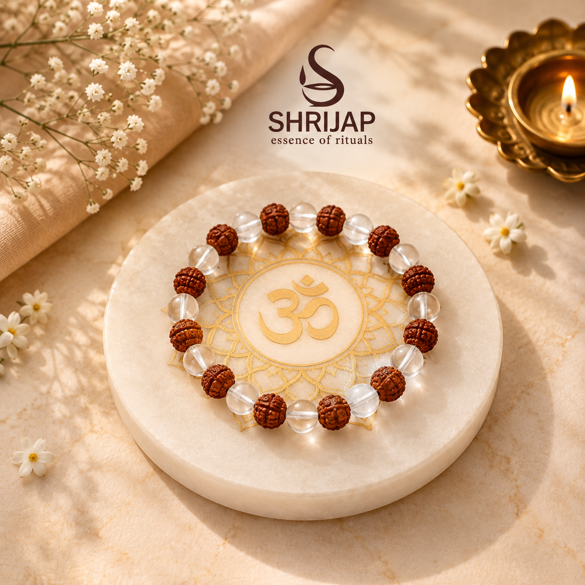 Rudraksha Sphatik Bracelet