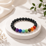 Natural 7 Chakra Lava Stone Bracelet – 8 MM
