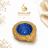 Handpainted Mandala Carved Terracotta Diya – Royal