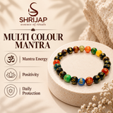 Natural Multi Colour Mantra Bracelet 8 MM