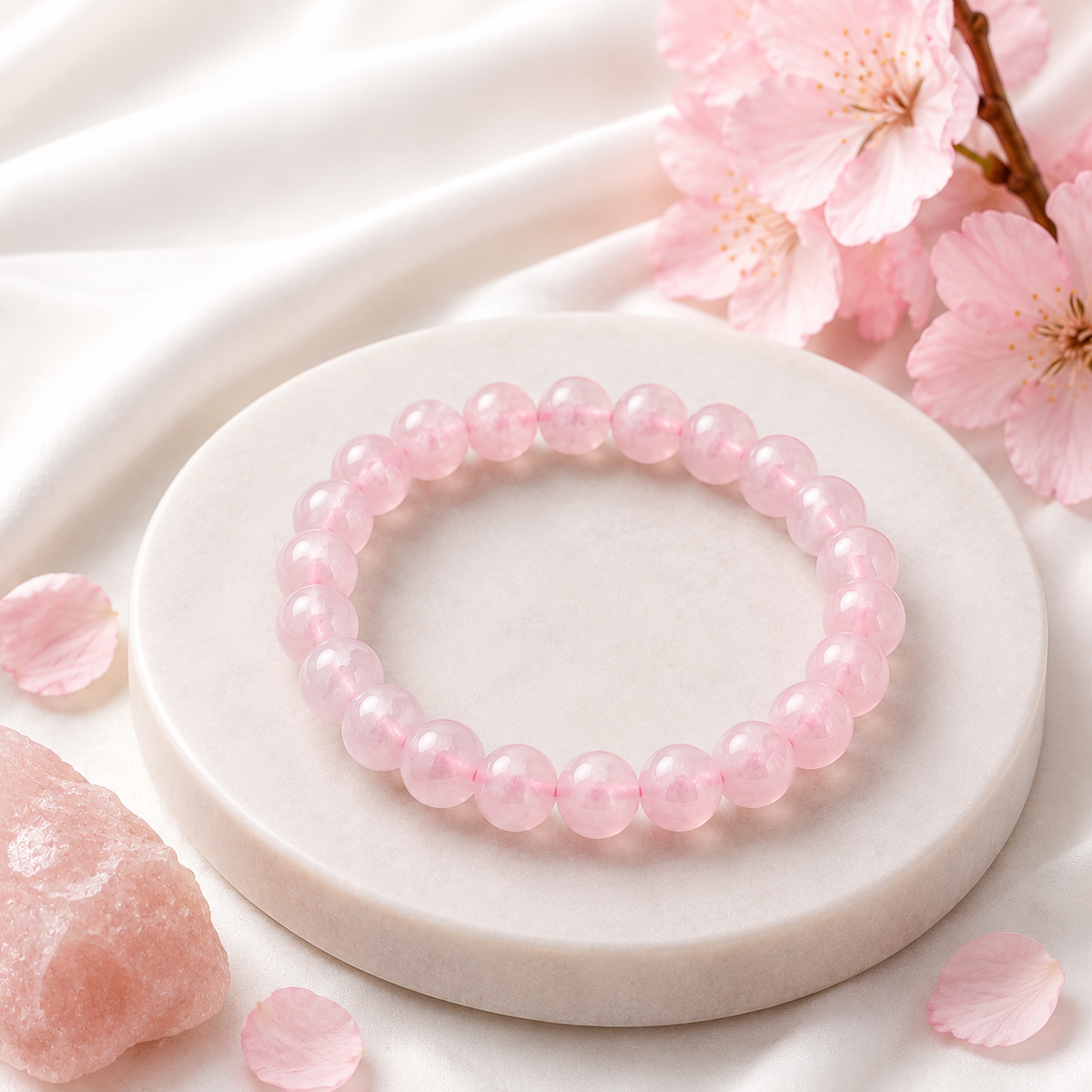 Natural Rose Quartz Bracelet – 8 MM