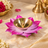 Sunflower Akhand Coloured Diya Big