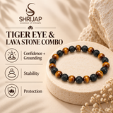Tiger Eye & Lava Stone Combination Bracelet – 8 MM