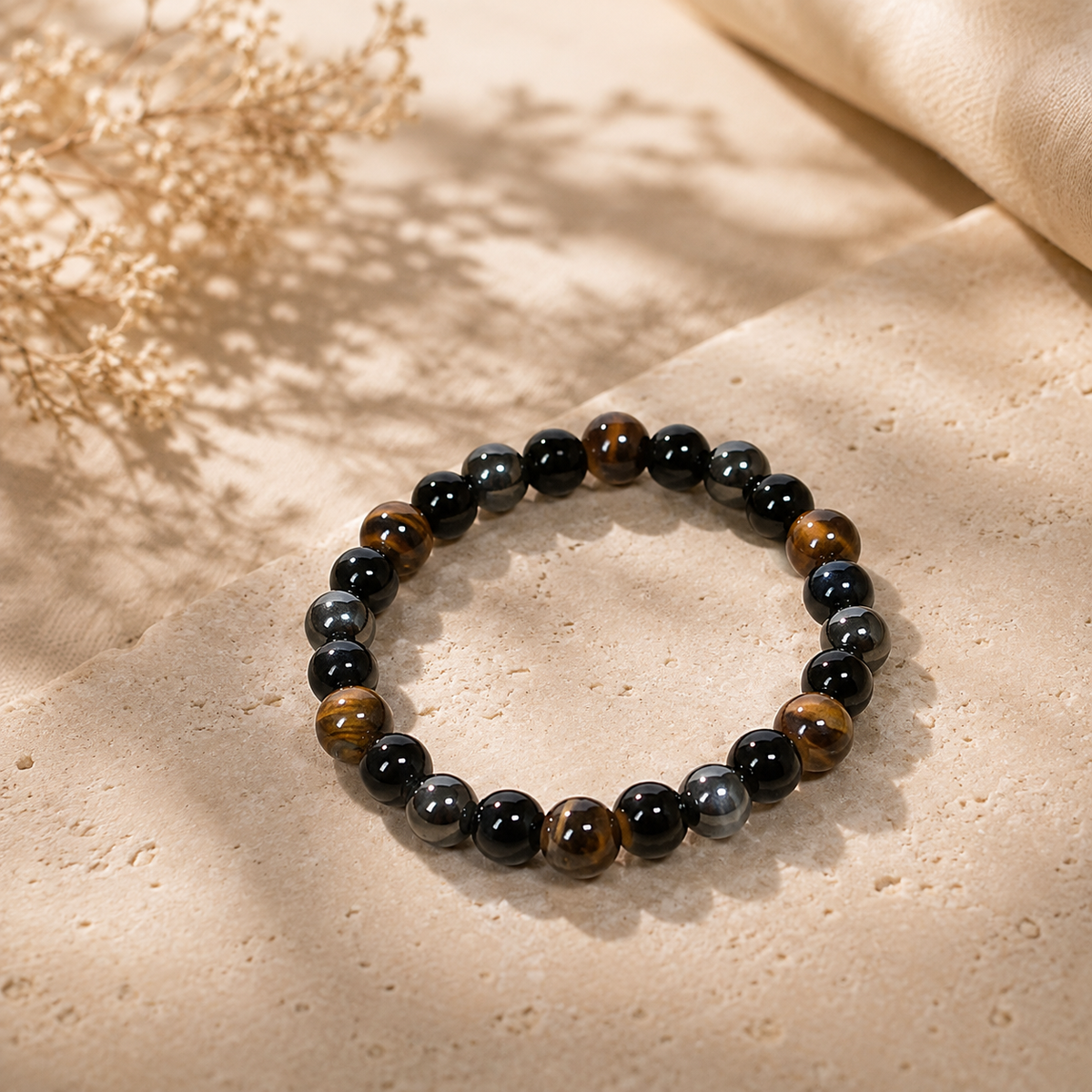 Natural Triple Protection Bracelet – 8 MM