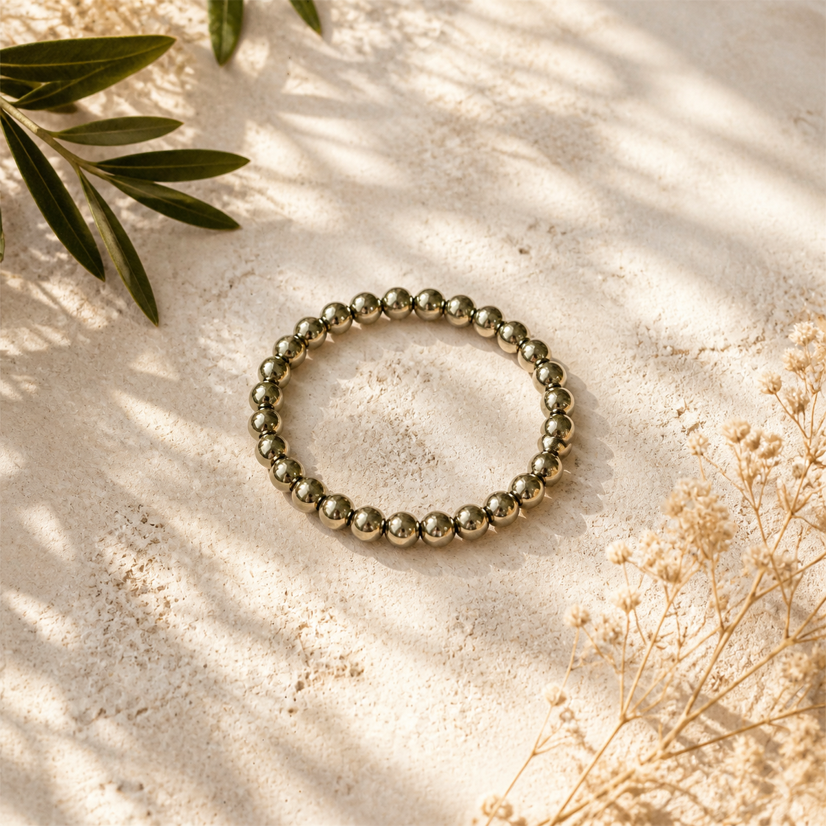Golden Hematite Bracelet – 8 MM